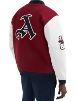 Unisex Arsenal Maroon and White Wool Varsity Jacket Men
