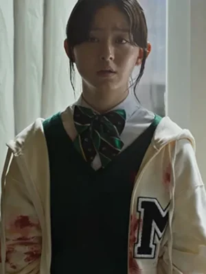 All Of Us Are Dead Park Ji-hu M Logo White Fleece Hoodie