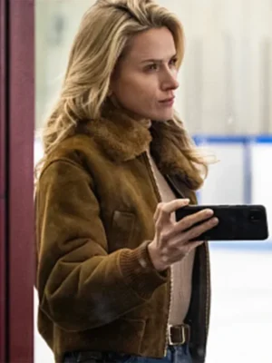 FBI Most Wanted S06 Nina Chase Leather Brown Bomber Jacket