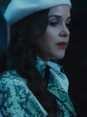 Grosse Pointe Garden Society Birdie Snake Print Leather Coat