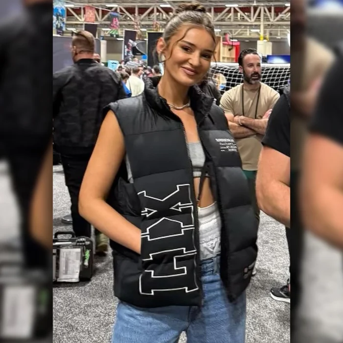 Kristin Juszczyk Super Bowl LIX Black Puffer Vest