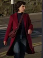 Love of the Irish Shenae Grimes-Beech Burgundy Wool Coat