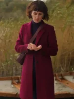 Love of the Irish Shenae Grimes-Beech Wool Burgundy Coat