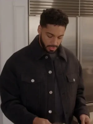 Michael Evans Behling All American Men Black Wool Jacket