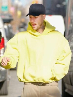 NYC Justin Bieber 2025 Yellow Fleece Hoodie