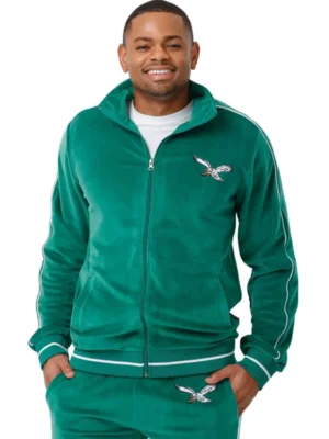Philadelphia Eagles Green Velvet Tracksuit