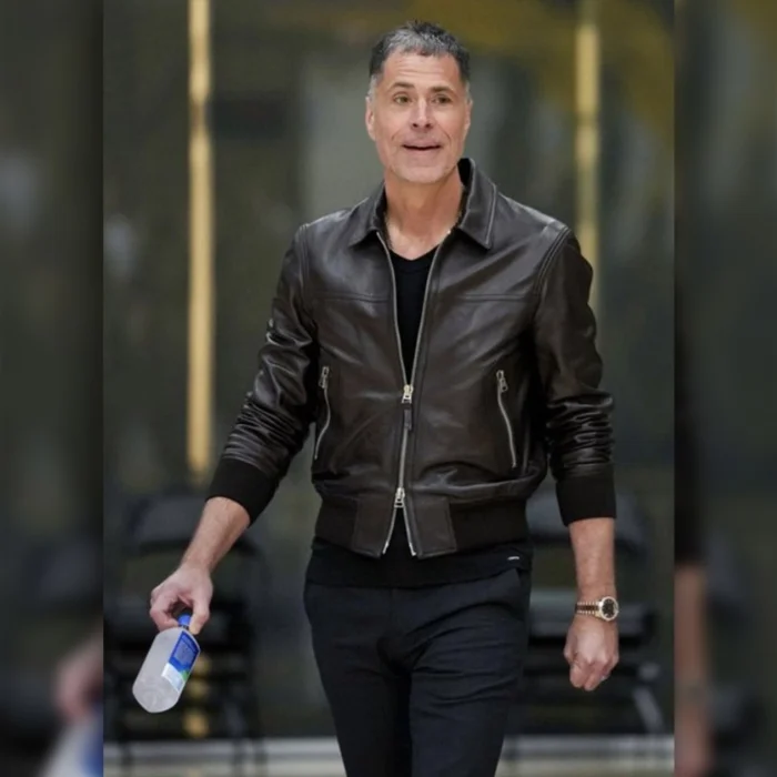 Rob Pelinka Black Leather Jacket