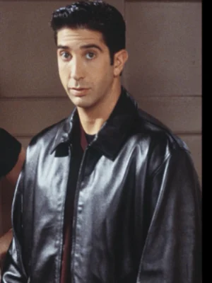 Ross Geller Friends Black Bomber Jacket