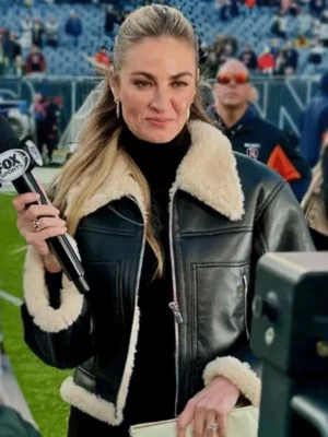 Super Bowl Erin Andrews Black Jacket