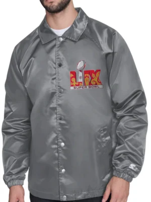 Super Bowl LIX 2025 New Orleans Grey Jacket
