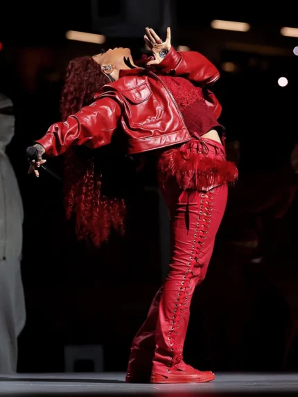 Super Bowl LIX SZA Red Jacket