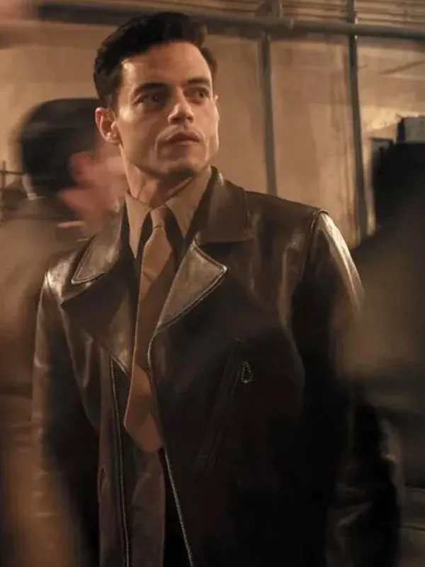 The Amateur 2025 Rami Malek Brown Jacket