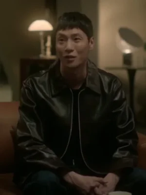 Um Tae-Seong The Trunk Black Leather Jacket