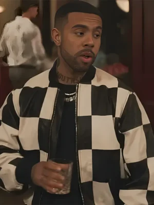 Vic Mensa Bel-Air S03 Black and White Leather Jacket