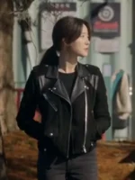 Yoo In-young The Trunk Tv Series Women Black Biker Leather Jacket