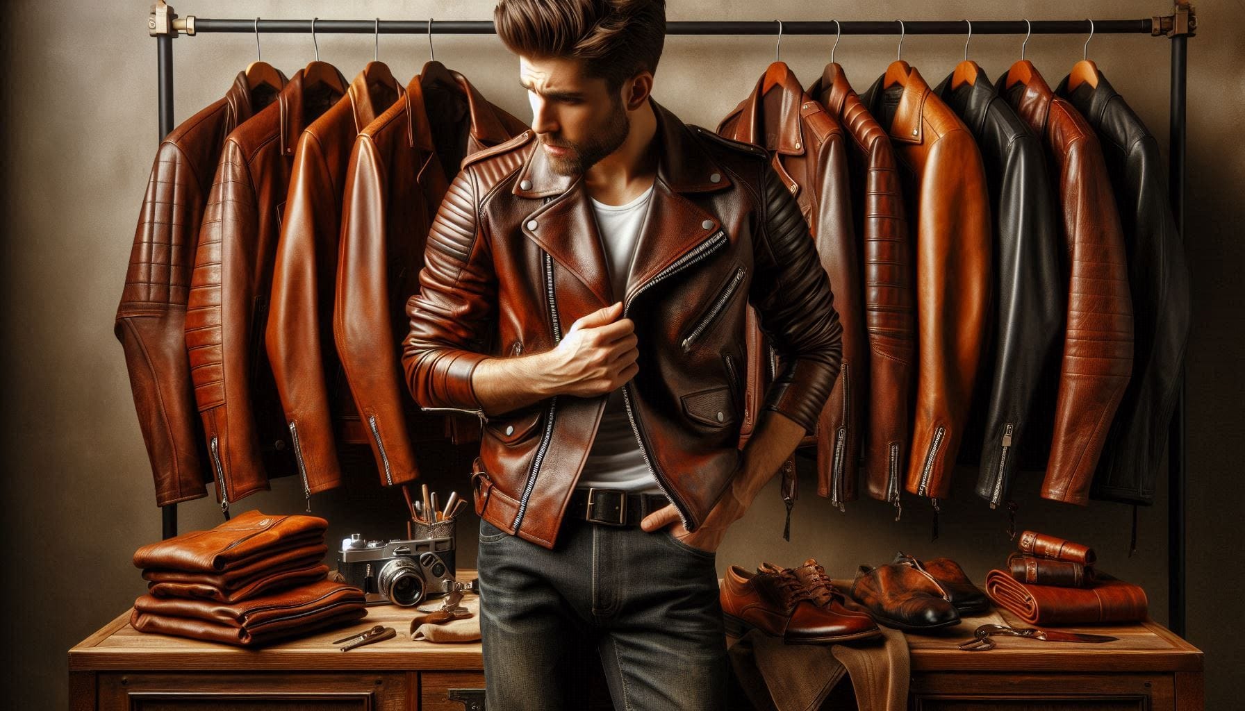 top quality leather jacket.
