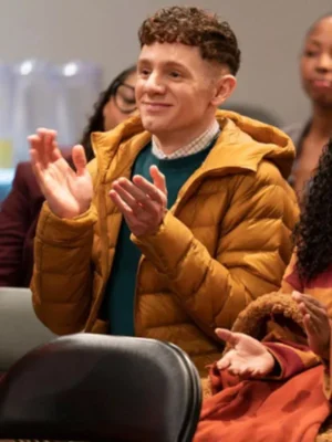 Abbott Elementary Jacob Hill Mustard Puffer Hooded Jacket