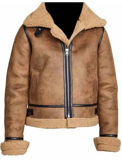 B3 Distressed Brown Leather Aviator Jacket