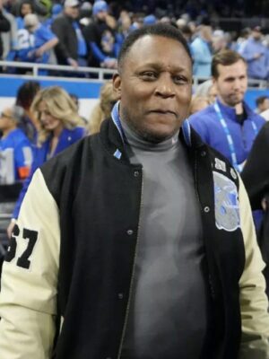 Barry Sanders Honorary Captain Detroit Lions Varsity Jacket