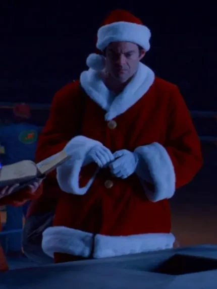 Bill Hader Noelle Red Santa Shearling Jacket
