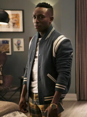 Carlton Banks Bel-Air Tv Series Grey Fleece Varsity Jacket