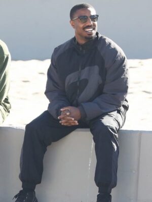 Creed 3 Michael B. Jordan Black and Purple Tracksuit