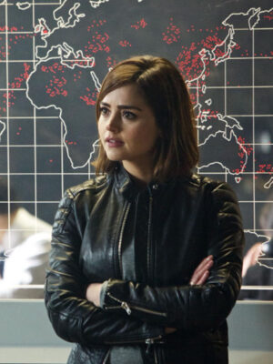 Doctor Who S09 Clara Black Leather Jacket
