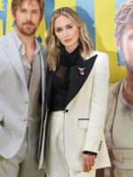 Emily Blunt The Fall Guy Black and White Blazer Sale