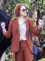 Emma Stone Kinds of Kindness Brown Blazer
