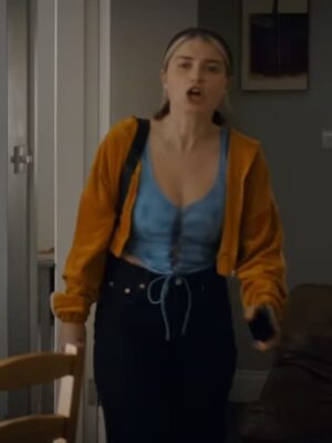 Eve Hewson Flora and Son Orange Fleece Jacket