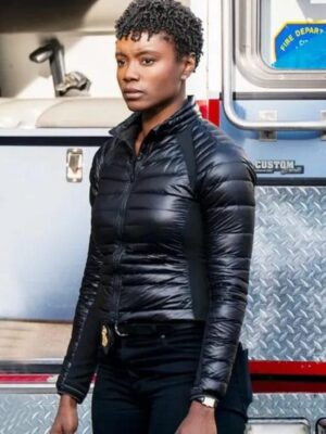 FBI Season 06 Tiffany Wallace Black Puffer Parachute Jacket