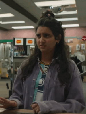 Geraldine Viswanathan Cat Person (2023) Purple Denim Jacket