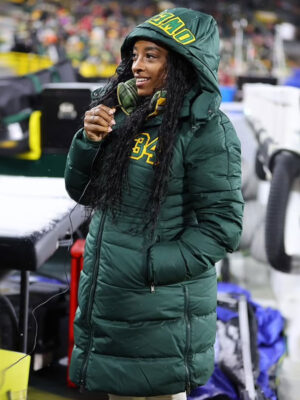Green Bay Packers Simone Biles Puffer Hooded Jacket