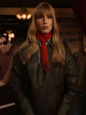Helga Heino Only Murders in the Building Black Leather Coat