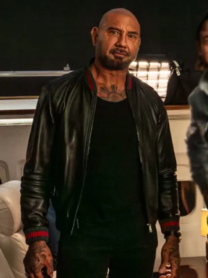 Jack In Time For Christmas Dave Bautista Black Leather Jacket
