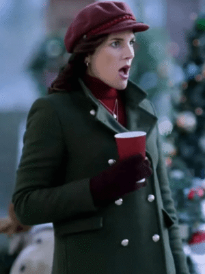 Just Like a Christmas Movie Brittany Clough Green Wool Coat