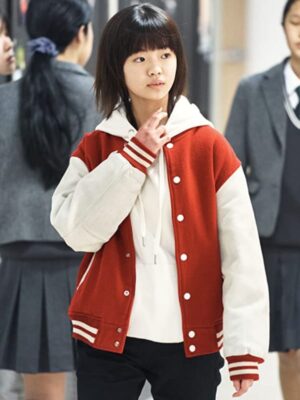 Kill Boksoon 2023 Si-ah Kim Orange and White Bomber Jacket