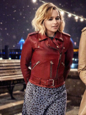 Last Christmas Emilia Clarke Red Leather Jacket