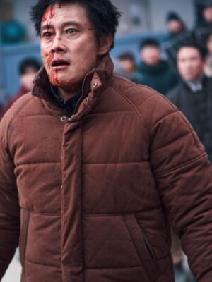 Lee Byung-hun Concrete Utopia Brown Cotton Jacket