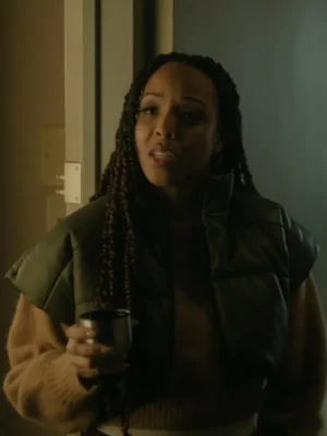 Malika Goodspeed Cross S01 Green Leather Cropped Vest
