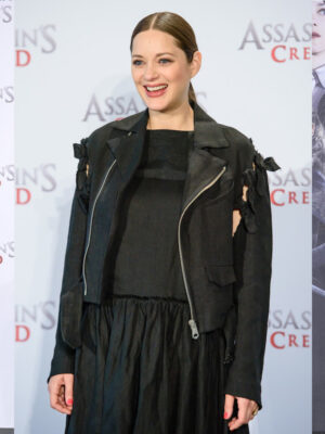 Marion Cotillard Assassin’s Creed Black Suede Leather Jacket