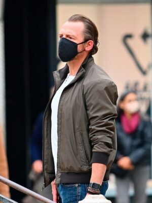 Mission Impossible 7 Simon Pegg Grey Bomber Jacket