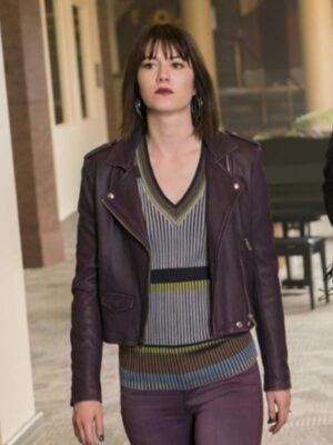 Nikki Swango Fargo S03 Purple Leather Jacket