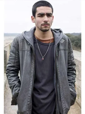 Omar Ayuso Elite Gray Leather Jacket Men