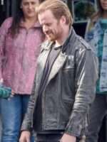 Robert Kazinsky Captain Marvel Distressed Black Leather Jacket