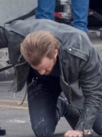 Robert Kazinsky Captain Marvel Distressed Black Leather Jacket Sale