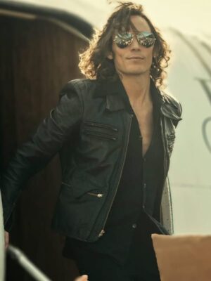 Sam Claflin Daisy Jones & The Six Black Leather Jacket