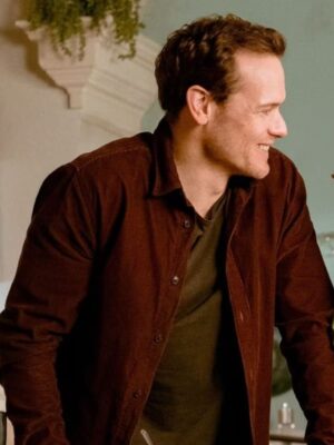 Sam Heughan Love Again 2023 Brown Cotton Jacket