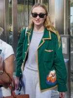 Sophie Turner Green Cotton Blazer Sale
