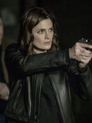 Stana Katic Absentia Season 03 Black Leather Jacket